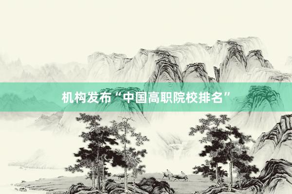 机构发布“中国高职院校排名”