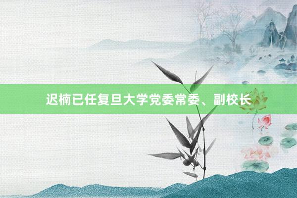 迟楠已任复旦大学党委常委、副校长