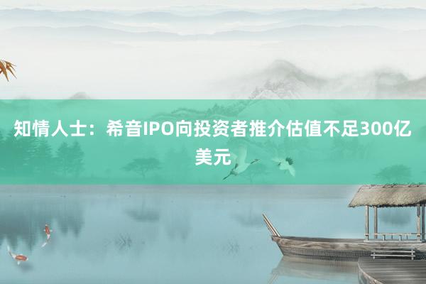 知情人士:希音IPO向投资者推介估值不足300亿美元