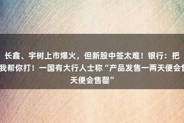长鑫、宇树上市爆火，但新股中签太难！银行：把钱给我帮你打！一国有大行人士称“产品发售一两天便会售罄”
