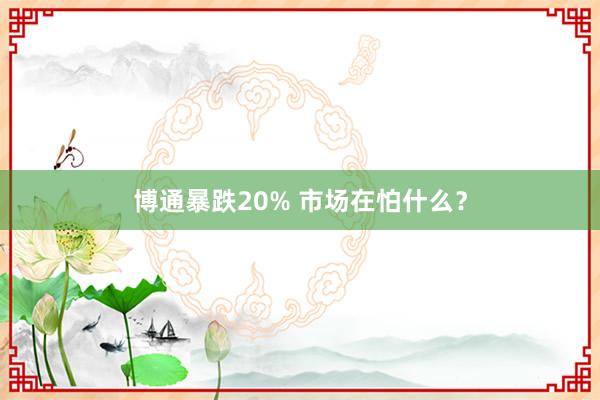 博通暴跌20% 市场在怕什么?