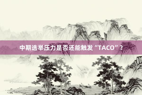 中期选举压力是否还能触发“TACO”？