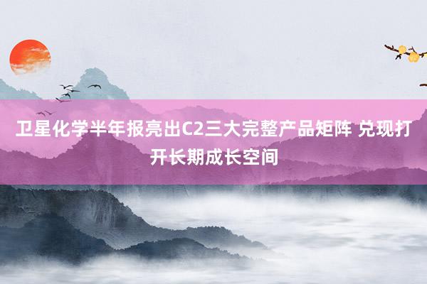 卫星化学半年报亮出C2三大完整产品矩阵 兑现打开长期成长空间