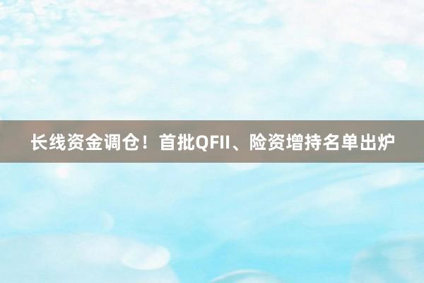 长线资金调仓！首批QFII、险资增持名单出炉