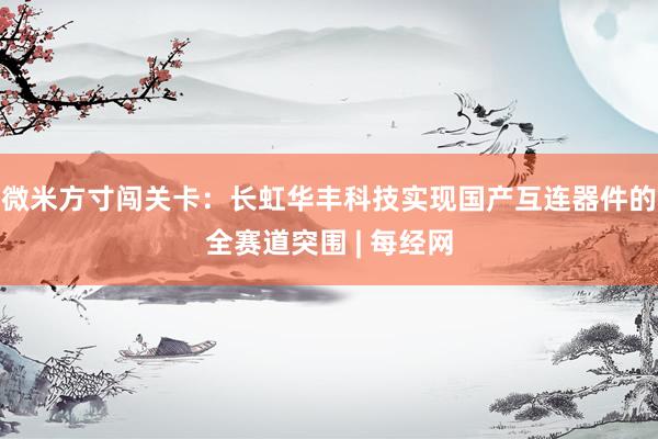 微米方寸闯关卡：长虹华丰科技实现国产互连器件的全赛道突围 | 每经网