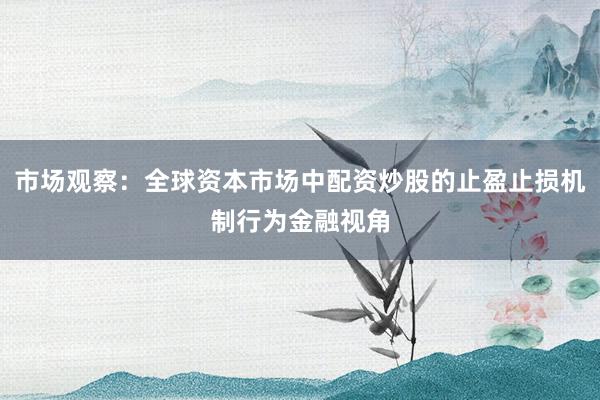 市场观察：全球资本市场中配资炒股的止盈止损机制行为金融视角