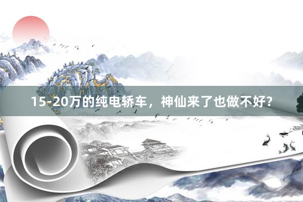 15-20万的纯电轿车，神仙来了也做不好？