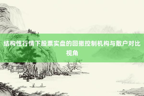 结构性行情下股票实盘的回撤控制机构与散户对比视角