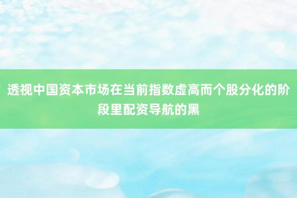 透视中国资本市场在当前指数虚高而个股分化的阶段里配资导航的黑