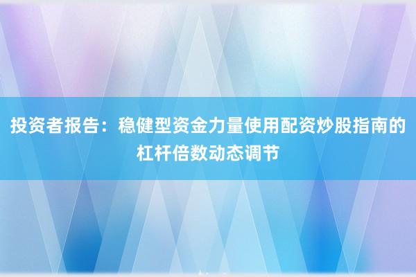 投资者报告:稳健型资金力量使用配资炒股指南的杠杆倍数动态调节