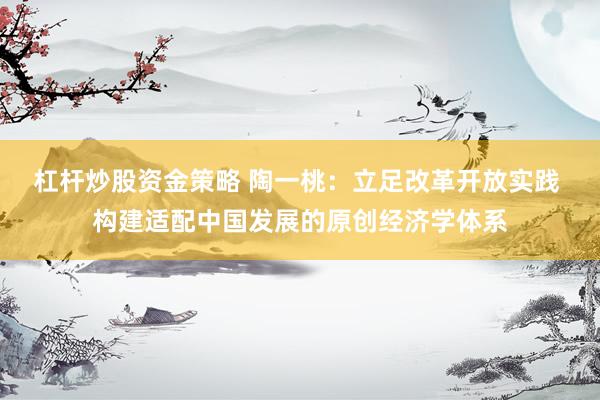 杠杆炒股资金策略 陶一桃：立足改革开放实践 构建适配中国发展的原创经济学体系