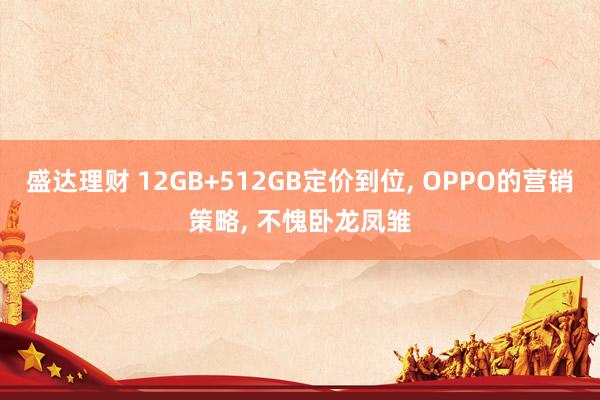 盛达理财 12GB+512GB定价到位, OPPO的营销策略, 不愧卧龙凤雏
