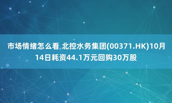市场情绪怎么看 北控水务集团(00371.HK)10月14日耗资44.1万元回购30万股