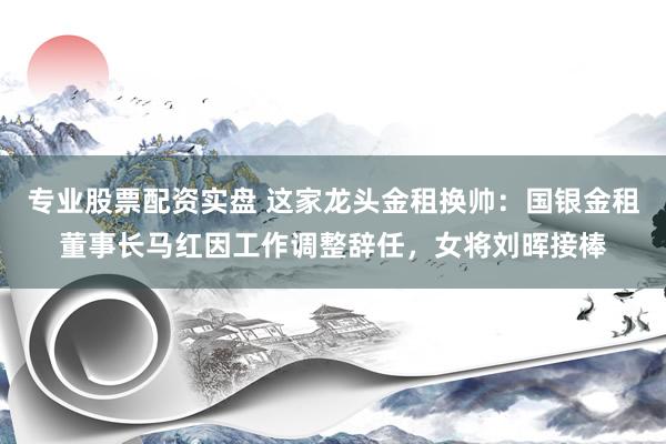 专业股票配资实盘 这家龙头金租换帅：国银金租董事长马红因工作调整辞任，女将刘晖接棒